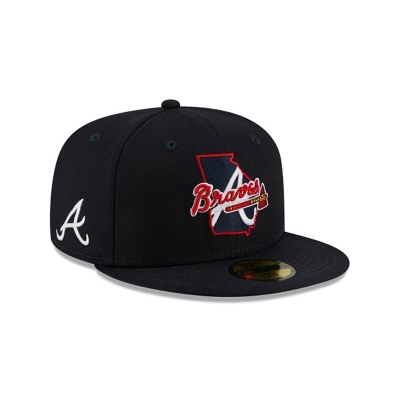 Atlanta Braves Gorra | New Era MLB Local 59fifty Fitted Cap Mexico - Azules